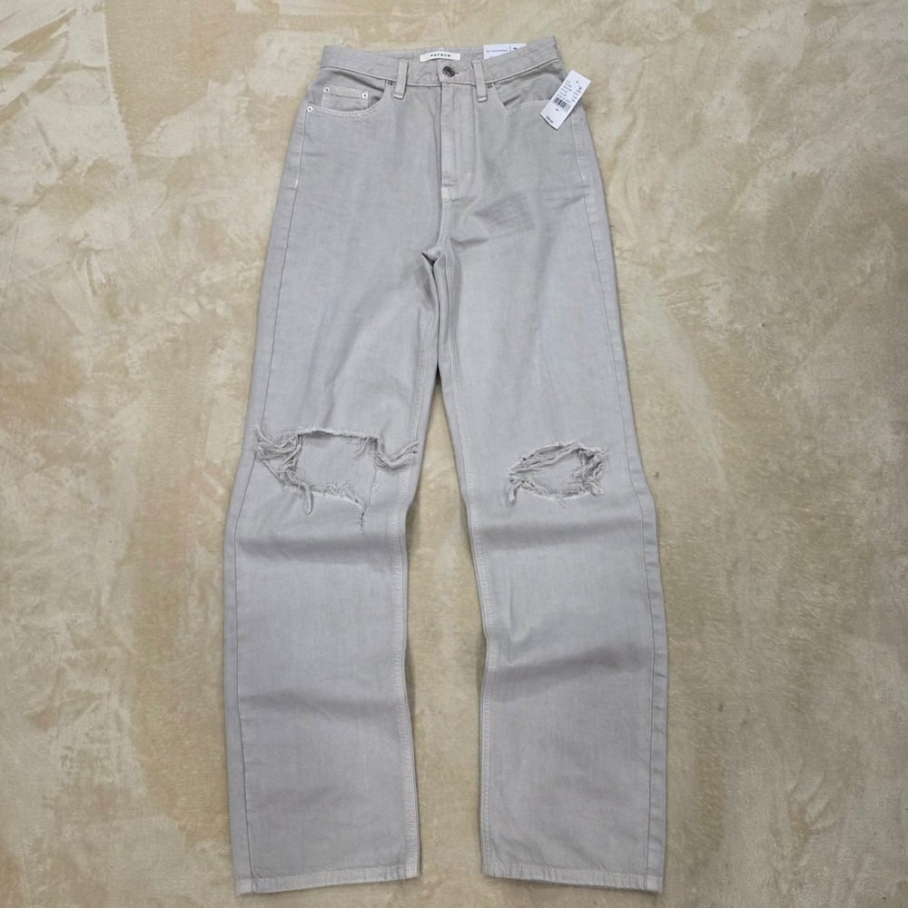 PacSun 90s Boyfriend Distressed Gray Jeans Size 26 NWT Baggy Wide Leg